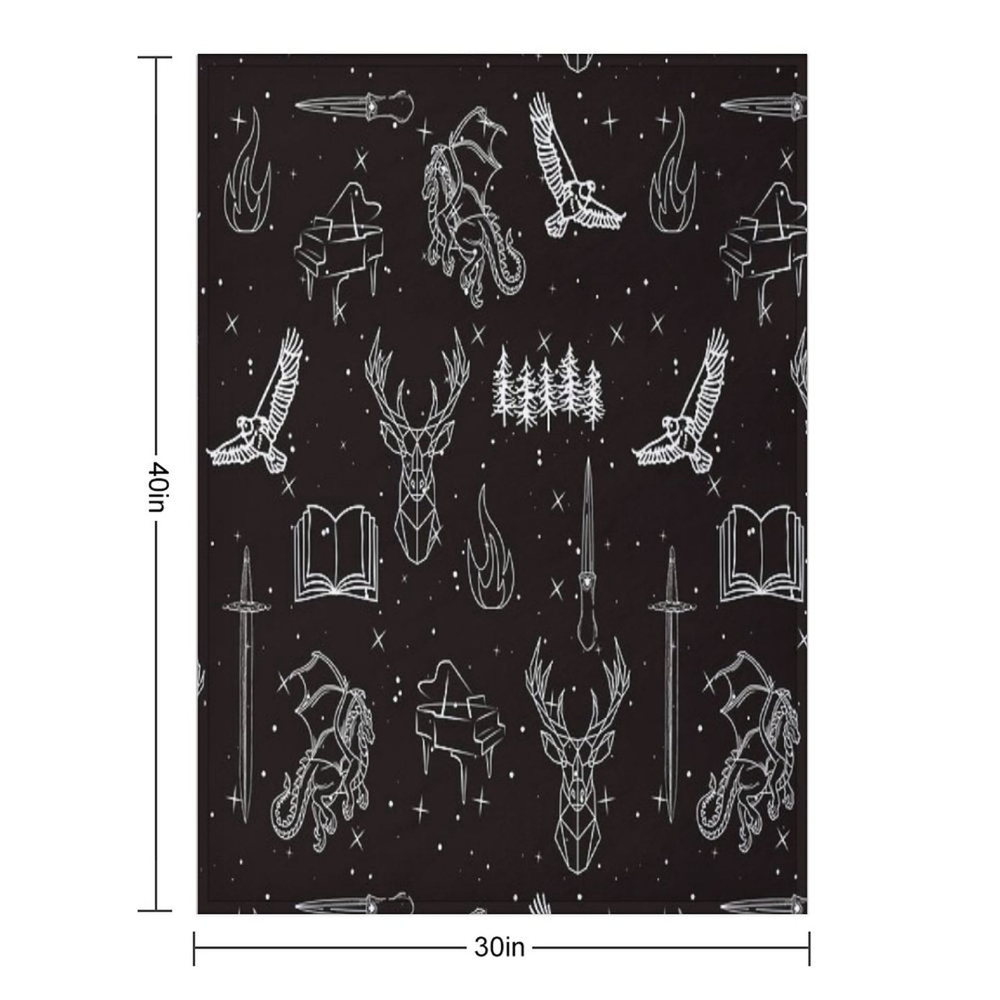 Throne of Glass Pattern Throw Blanket