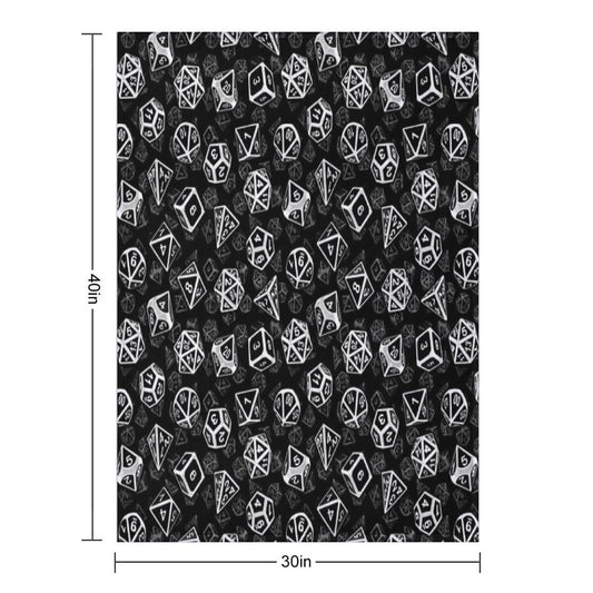 D20 Dice Set Pattern (White) Throw Blanket