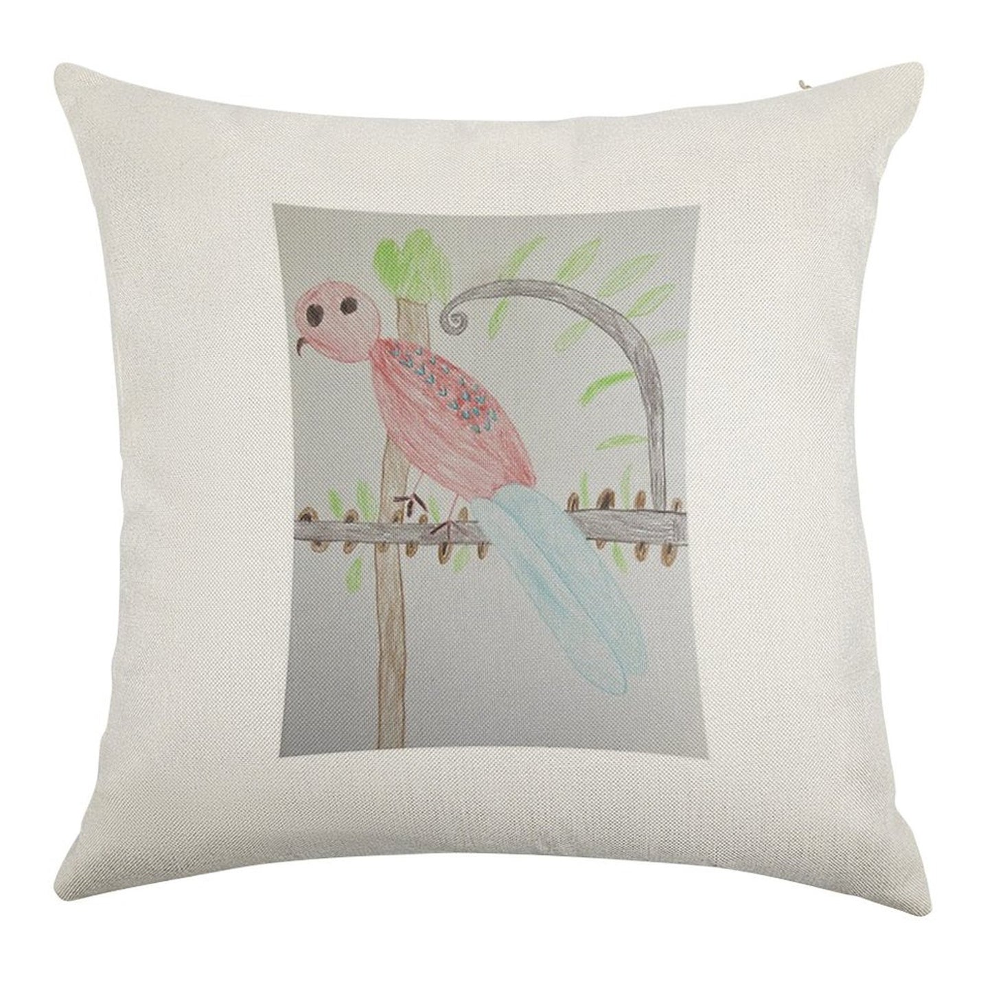 Crimson Rosella Linen Throw Pillow Cover