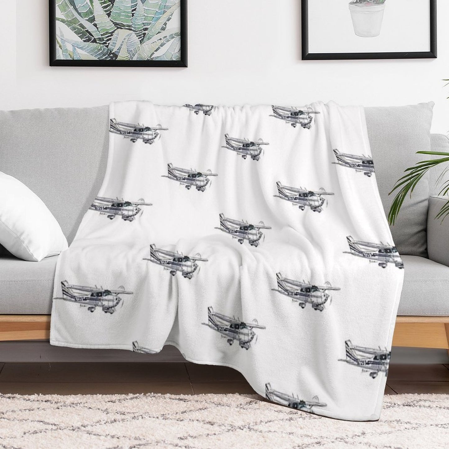 Cessna 172 N72ST Throw Blanket