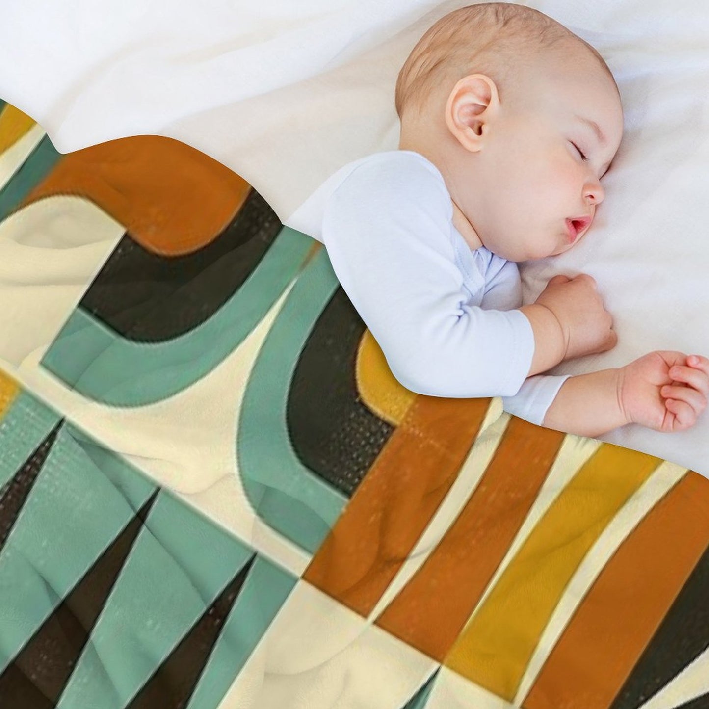 Retro Geometric Pattern Art Throw Blanket