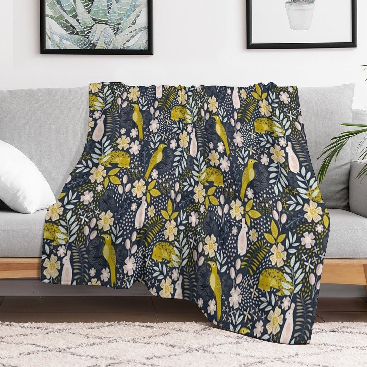 Woodland Flora Throw Blanket
