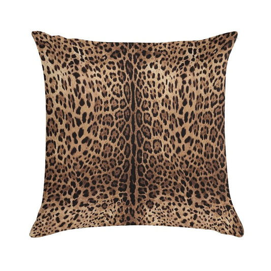 Leopard Print Skin Soft Short Plush Fabric Throw Pillow