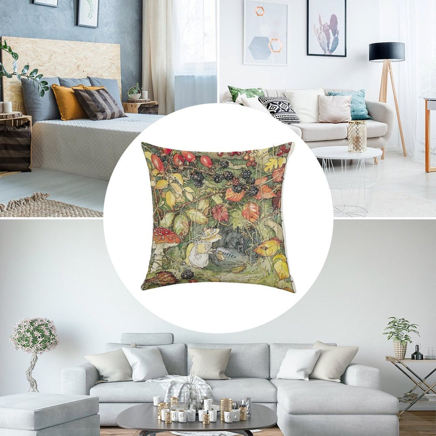 Primrose at The Entrance to The Tunnels Linen Throw Pillow Cover