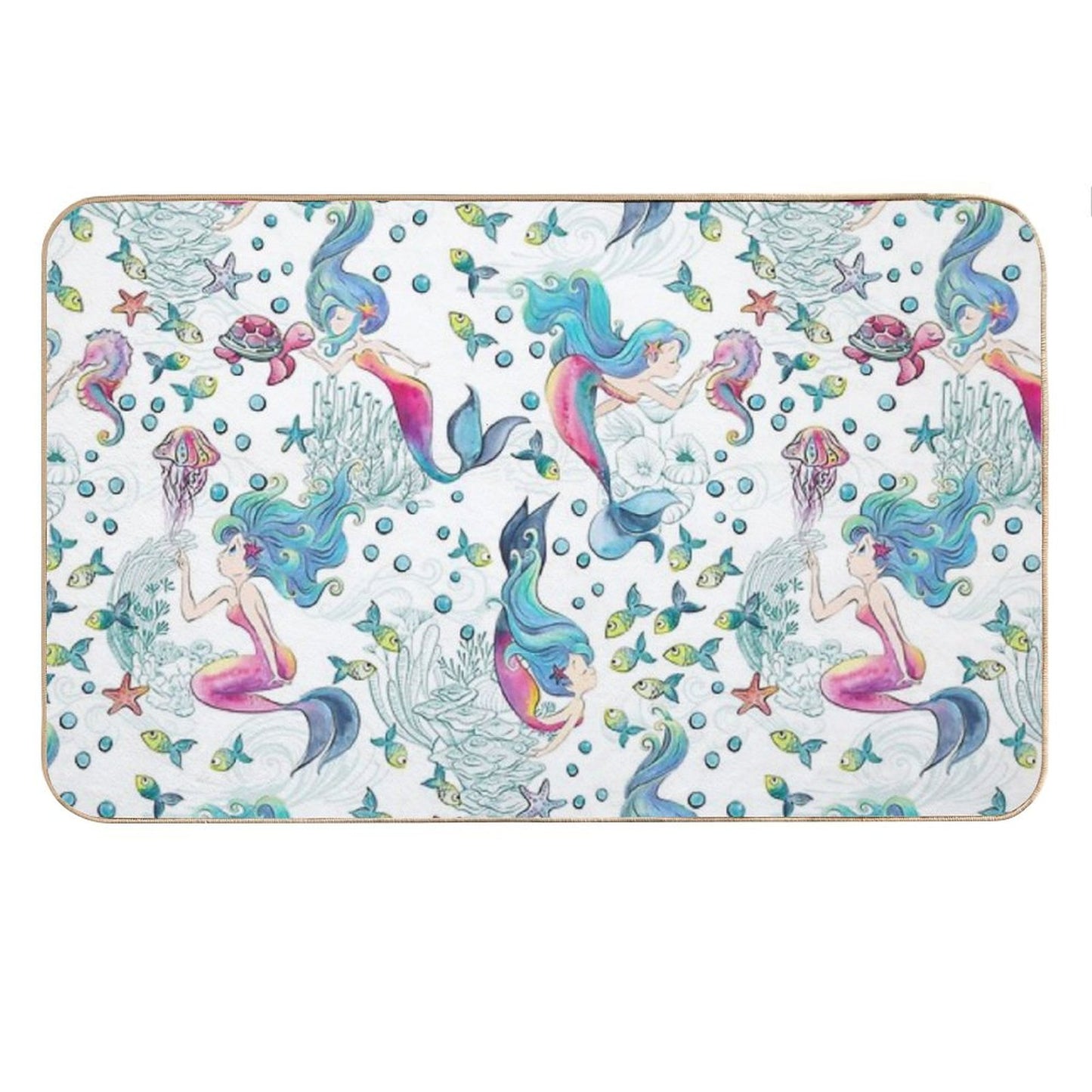 Modern Mermaid Toile Bath Mat