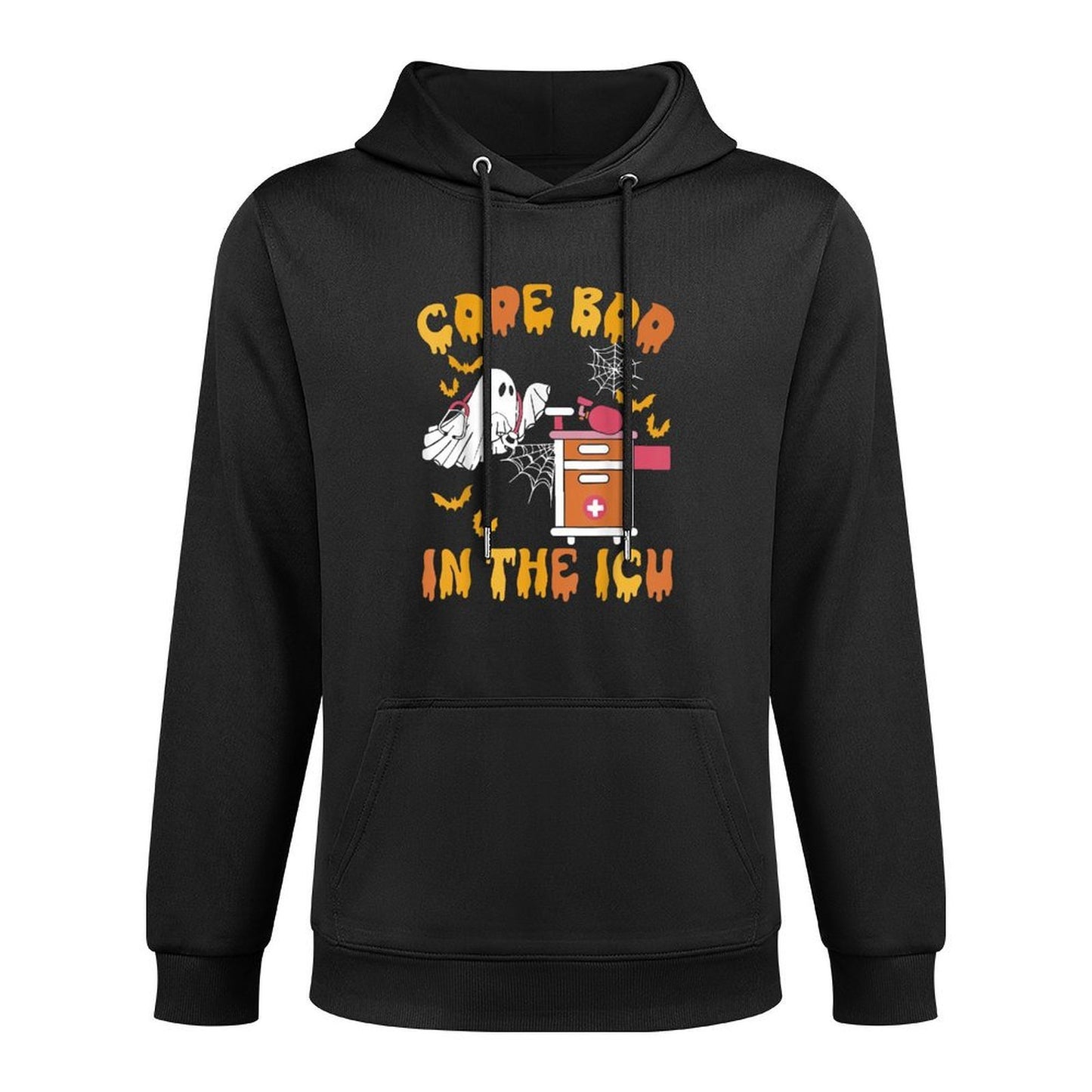 Code Boo in The ICU Ghost Nurse Halloween Spooky Season Machine Washable Hoodie