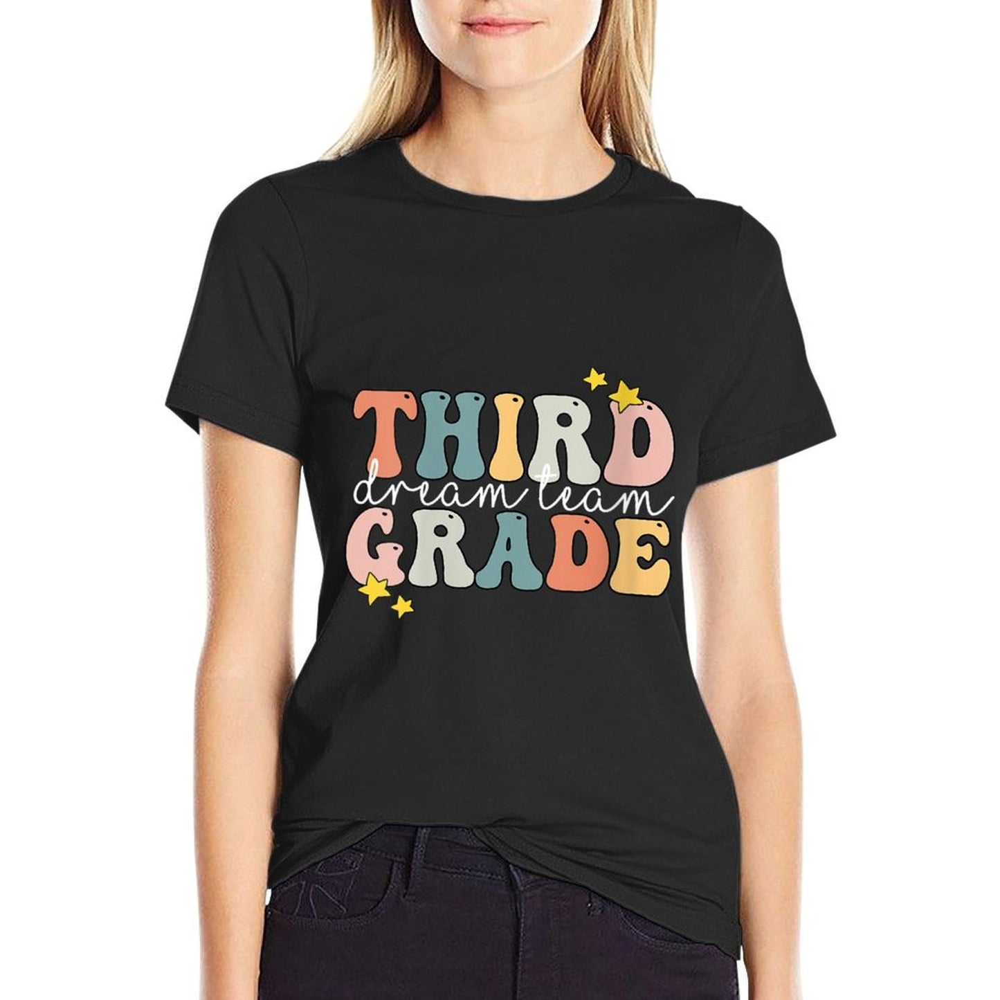 Womens Dream Team Third Grade 3rd Grade Teacher Gift Retro Vintage T-Shirt