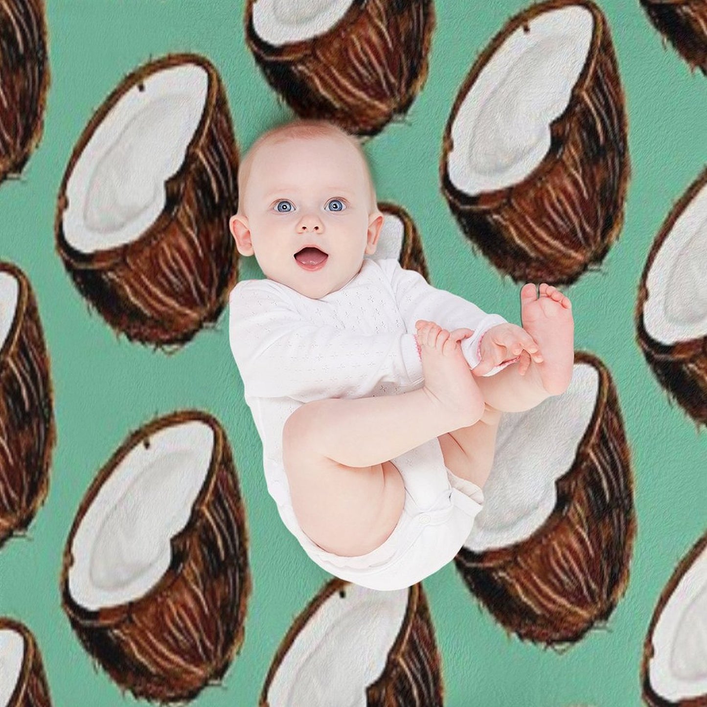 Coconut Pattern - Teal Throw Blanket