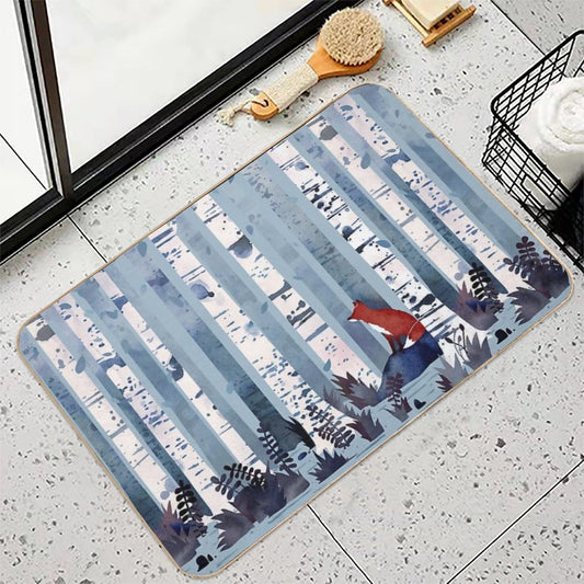 The Birches (in Blue) Bath Mat