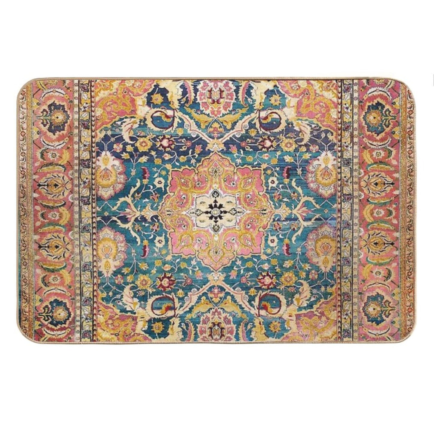 Amritsar Punjab North Indian Rug Print Bath Mat