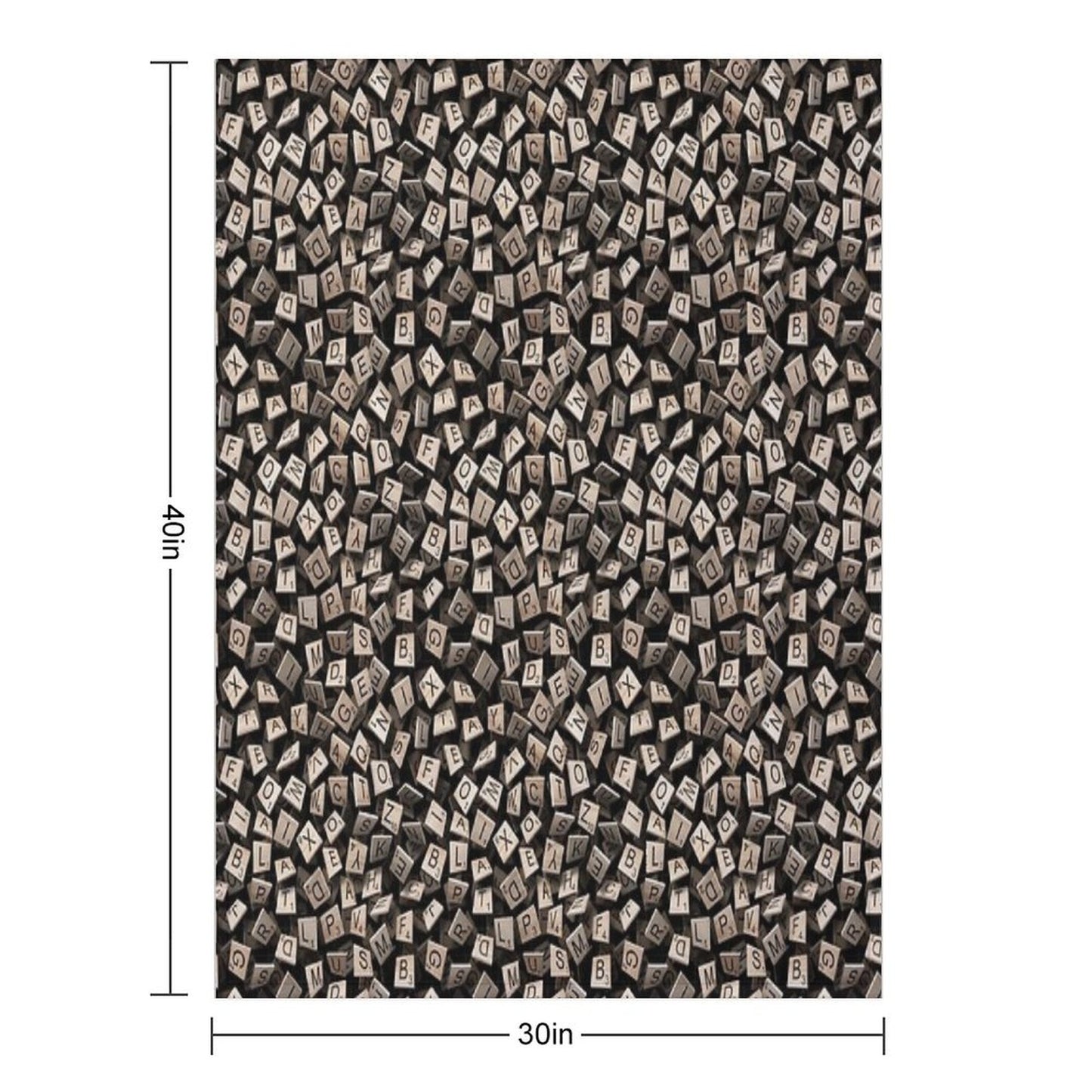 Scrabble Tile Madness Pattern Throw Blanket