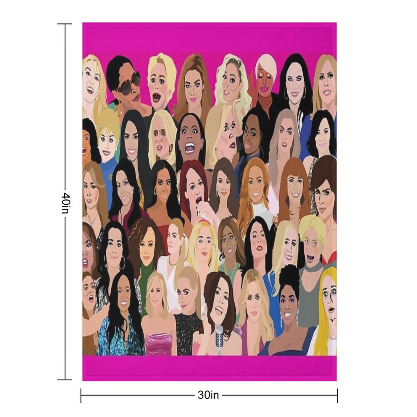 Real Housewives Montage (RHONY, RHOBH, RHOA, RHONJ, RHOP, RHOC, RHOSLC, RHOD, VPR) Throw Blanket