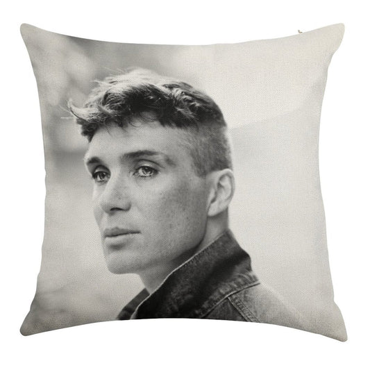 Cillian Murphy Linen Throw Pillow Cover