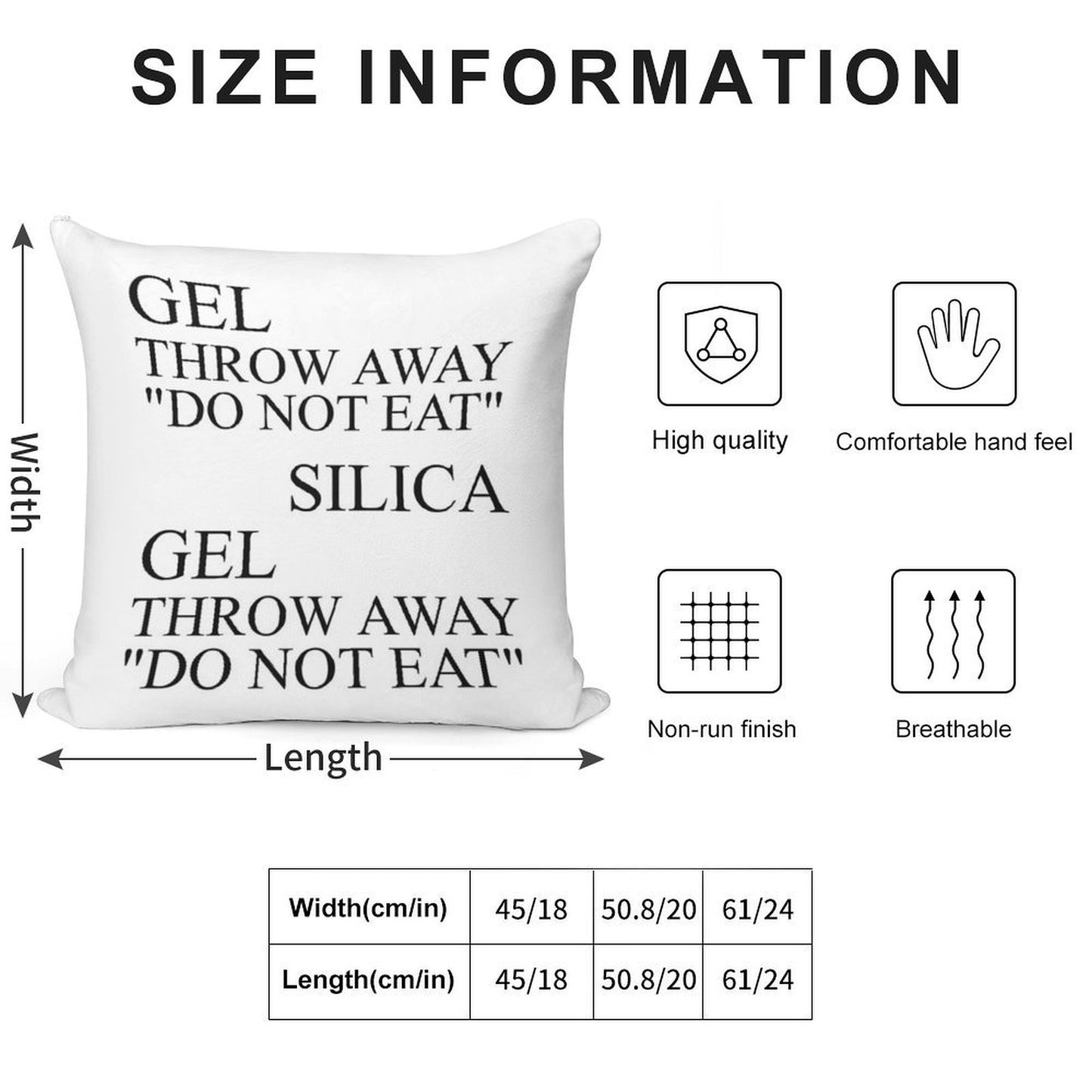 Silica Gel Soft Shrink-Resistant Throw Pillow