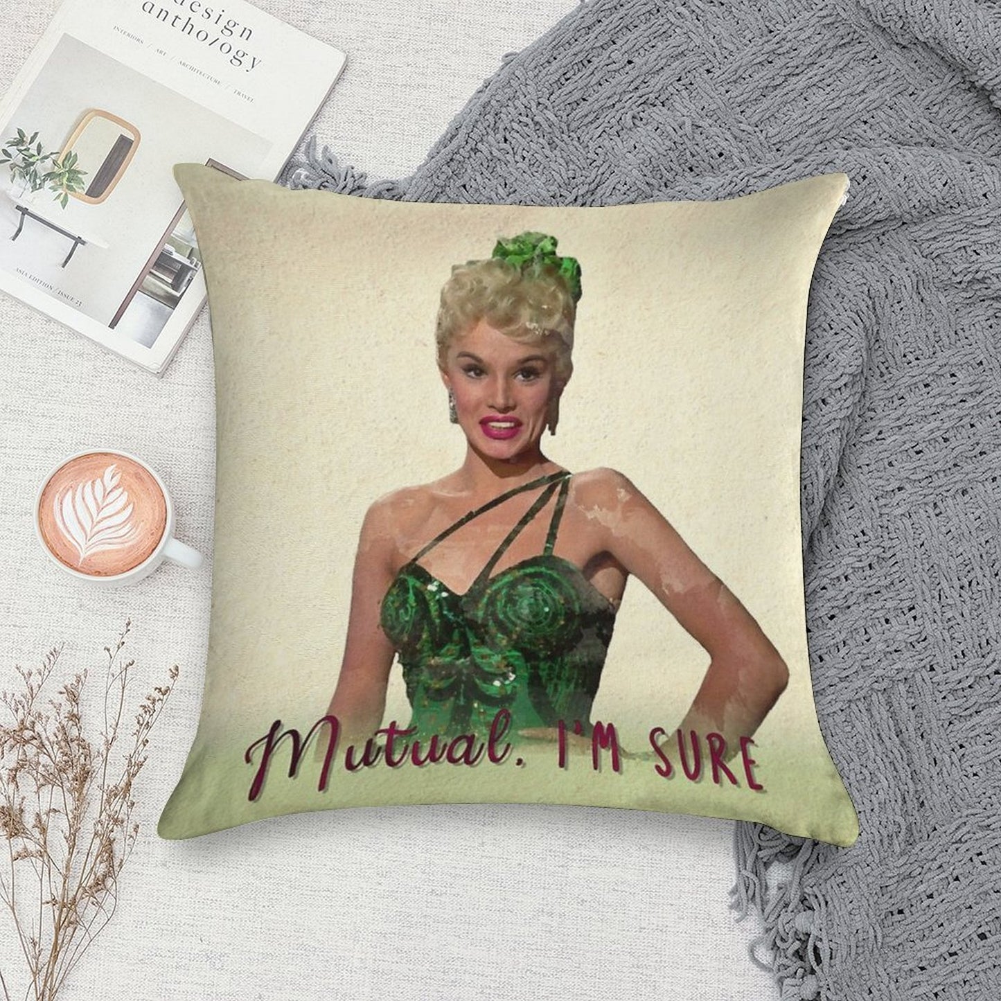 Mutual, I'm Sure - White Christmas Soft Ultra-Soft Texture Throw Pillow