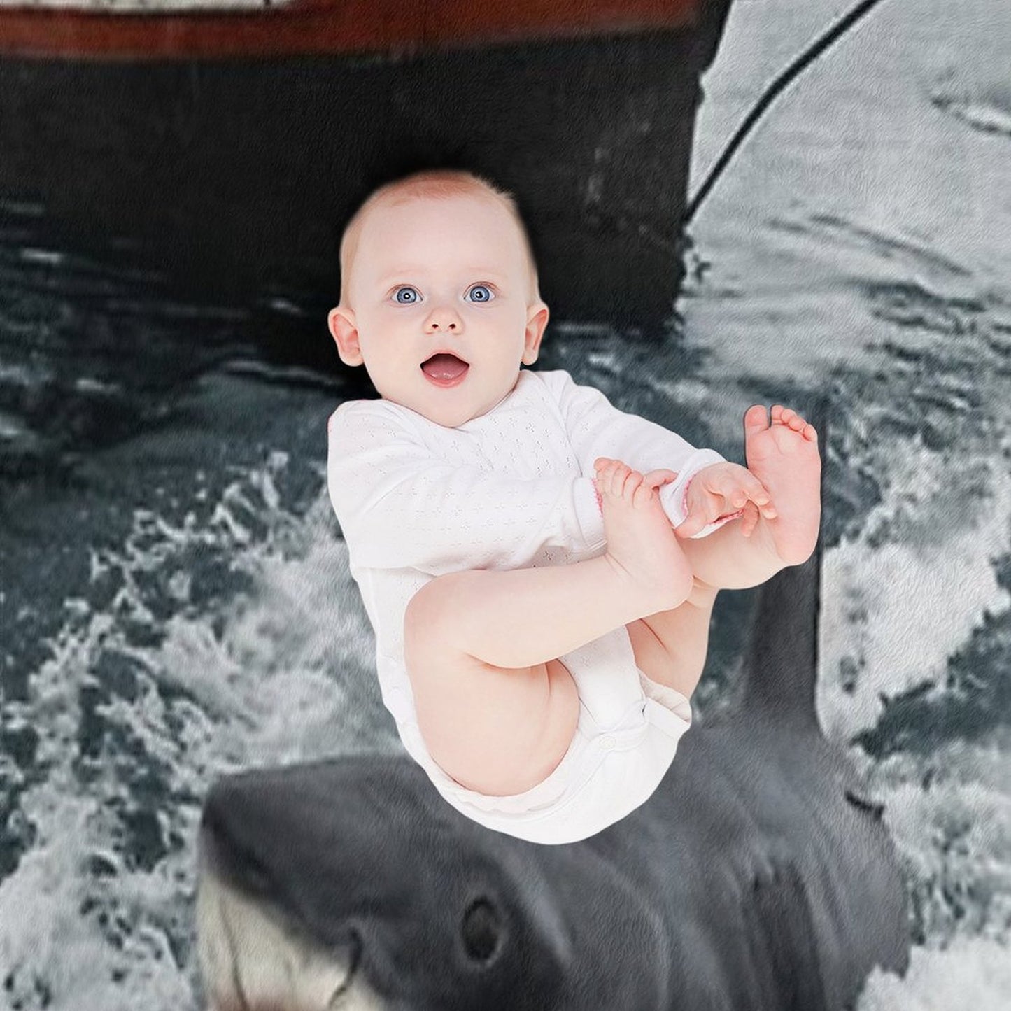Jaws Photography Throw Blanket