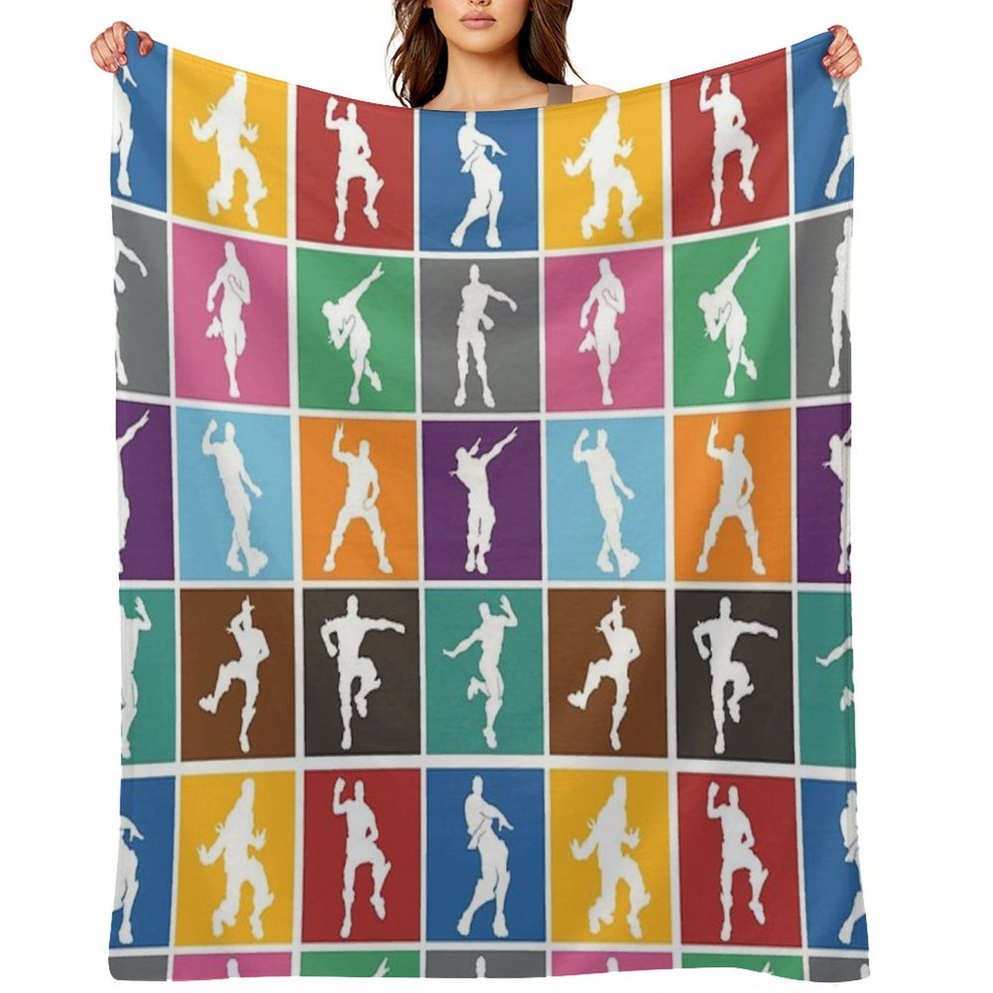 Battle Royale Victory Dance Rainbow Lattice Funny Throw Blanket