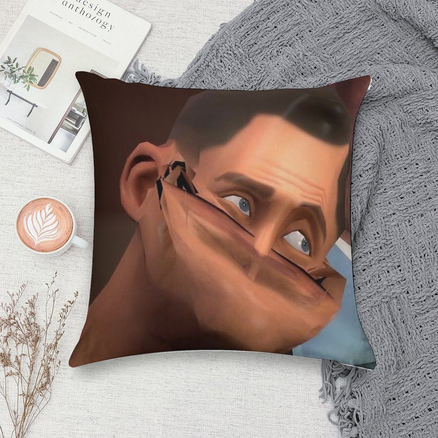 Team Fortress 2 TF2 Scout Face Soft Style Accent Throw Pillow