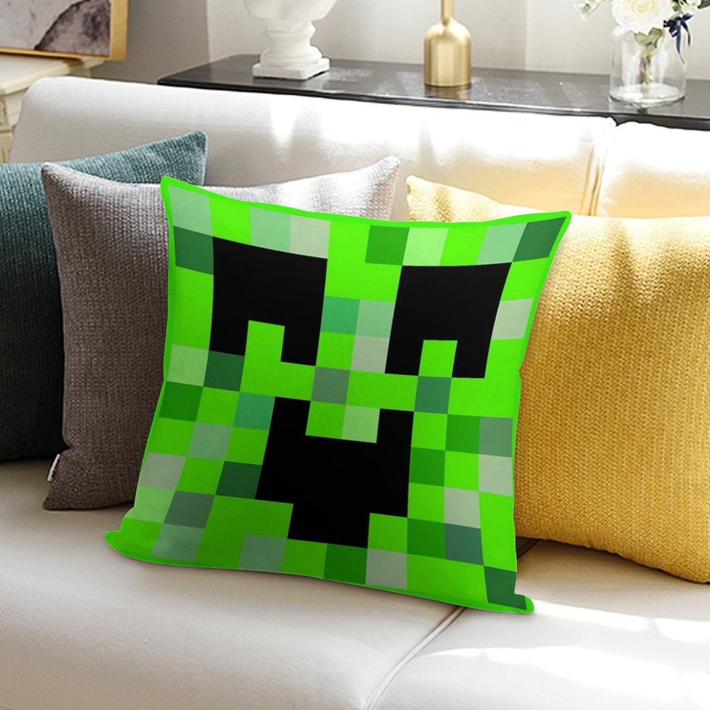 Kawaii Creeper Soft Bedroom Essential Throw Pillow