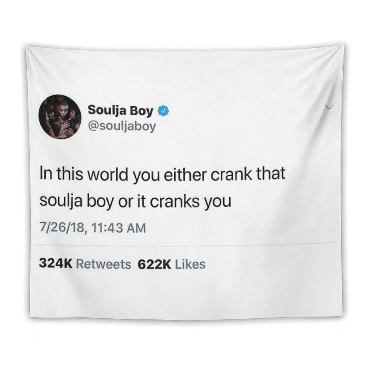 Soulja Boy Tweet Tapestry