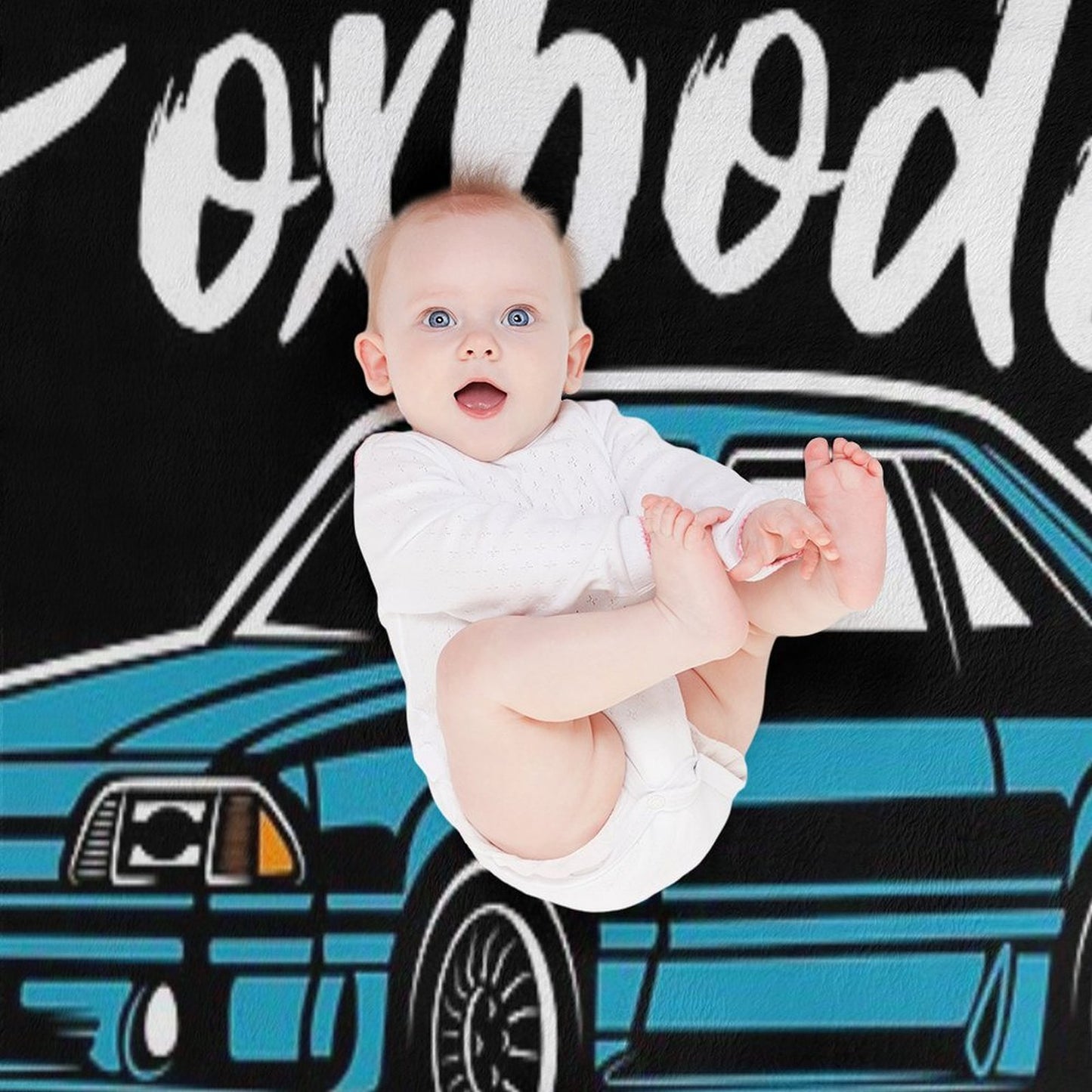 Blue Racing Fox Body Stang Throw Blanket