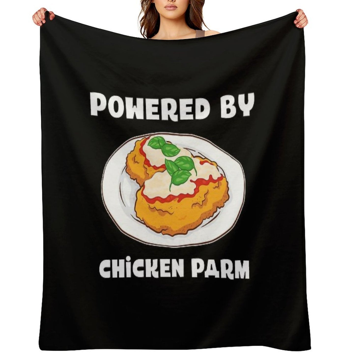 Italian Foodie Parmesan Powered By Chicken Parm Design Throw Blanket