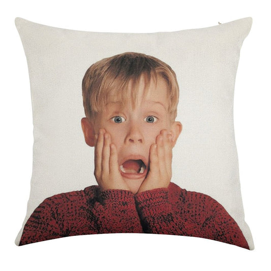 Home Alone Linen Throw Pillow Cover