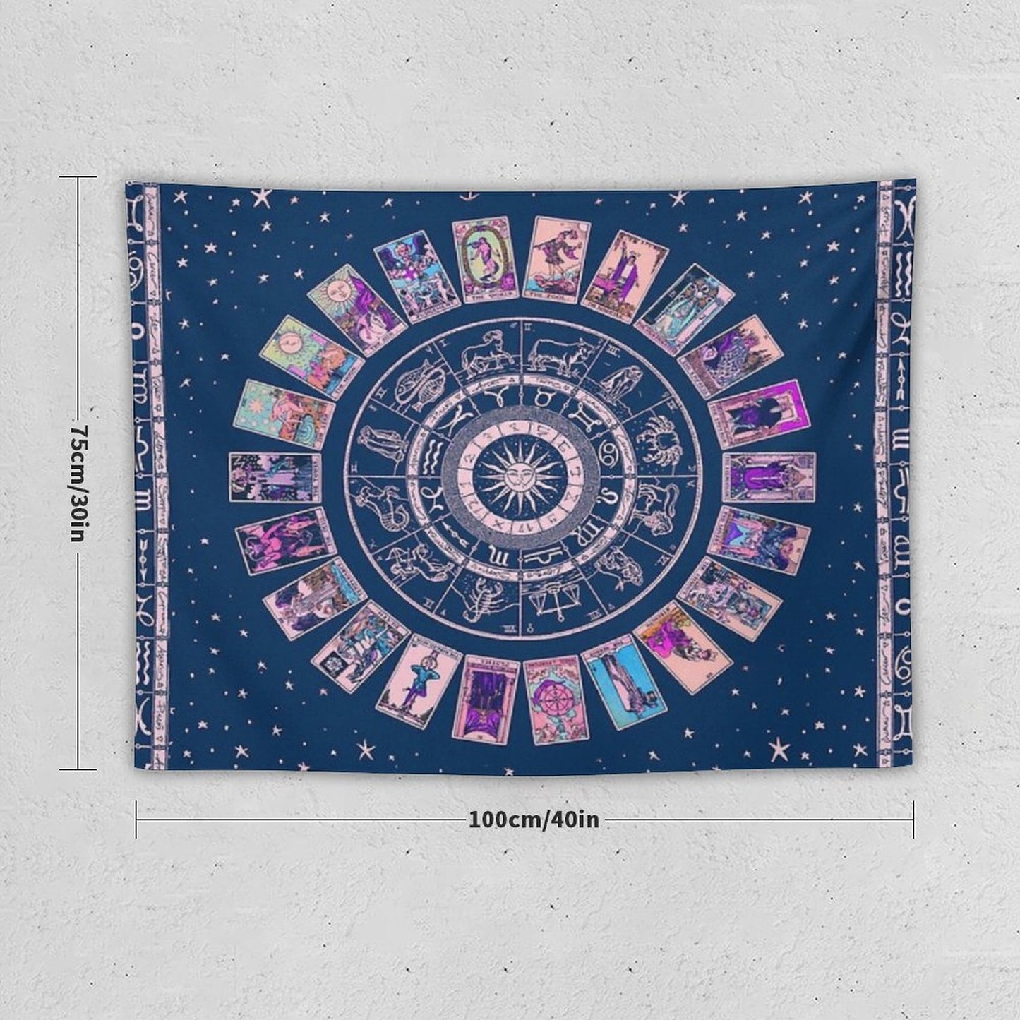 Pastel Goth Zodiac, Astrology Chart & The Major Arcana Tarot Tapestry