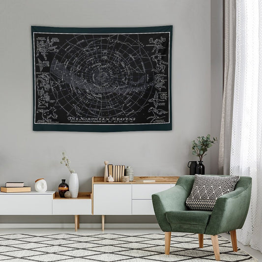 THE NORTHERN HEAVENS  Vintage Star Map Print Tapestry