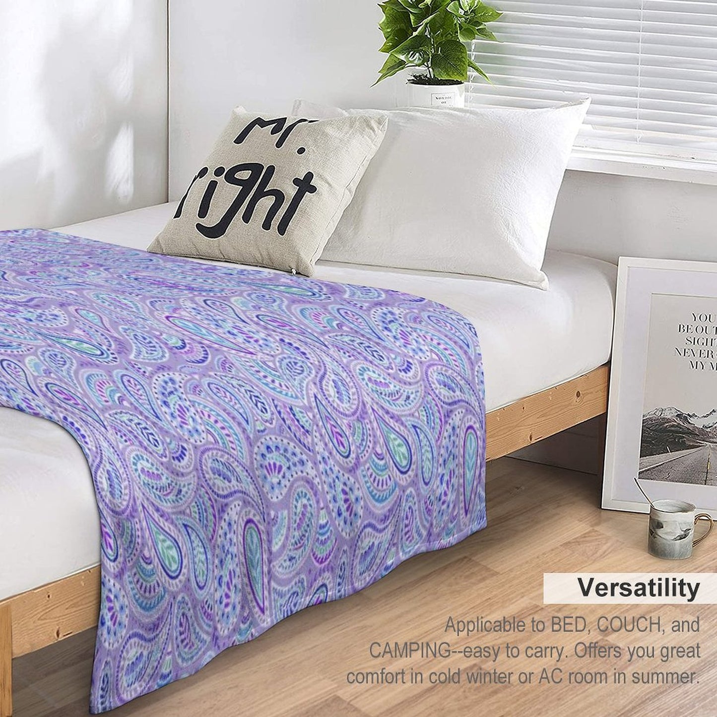 Purple Paisley Throw Blanket