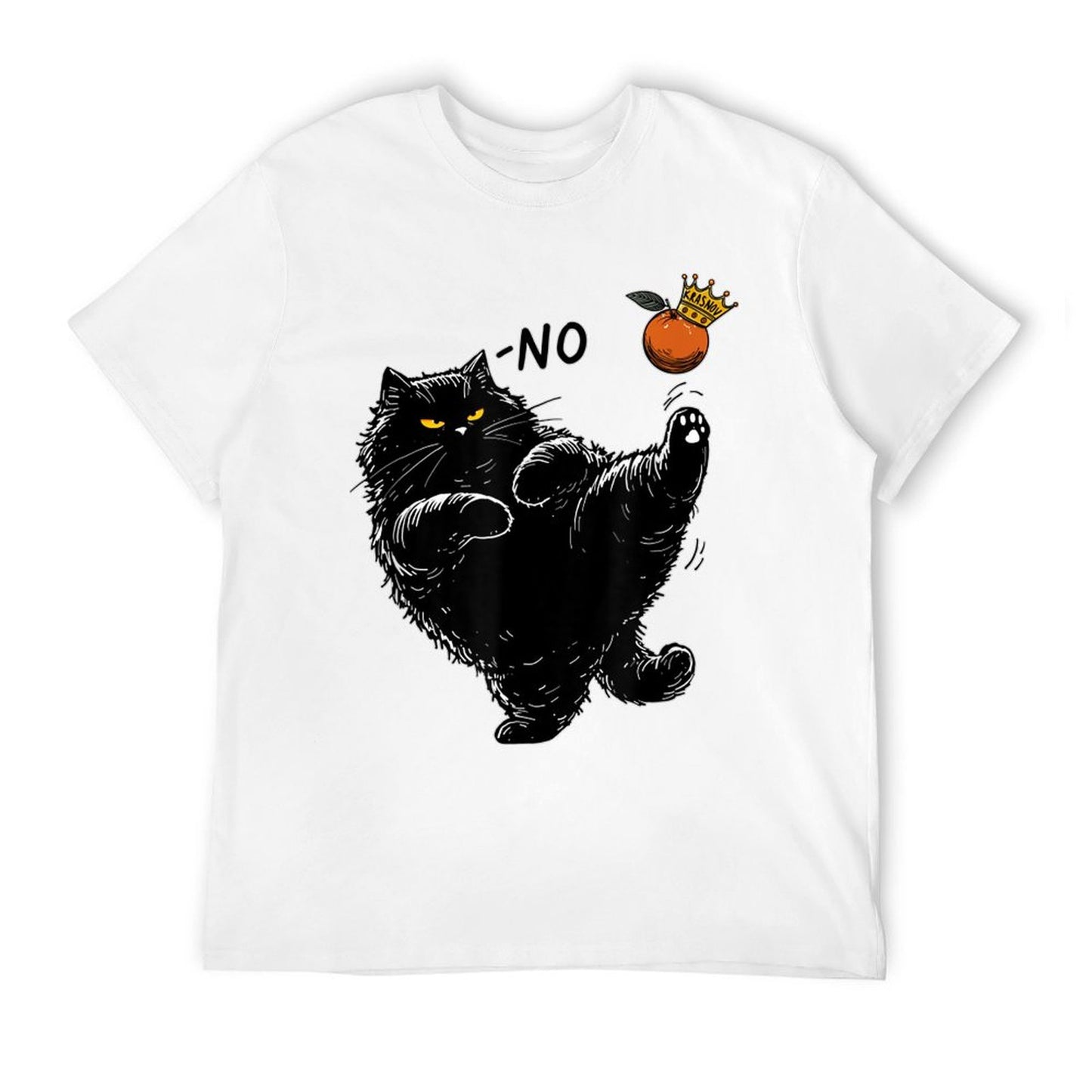 Funny Angry Black Cat Thats No Kings In America Kitty Easy-care T-Shirt