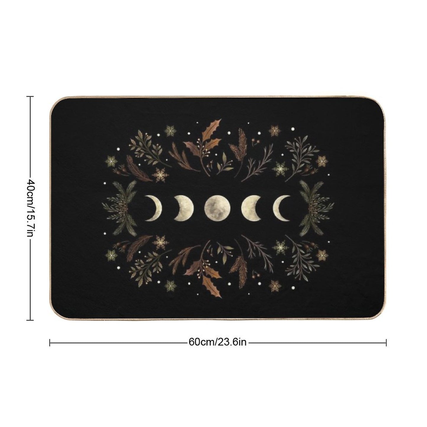 Moonlit Garden-Winter Brown Bath Mat