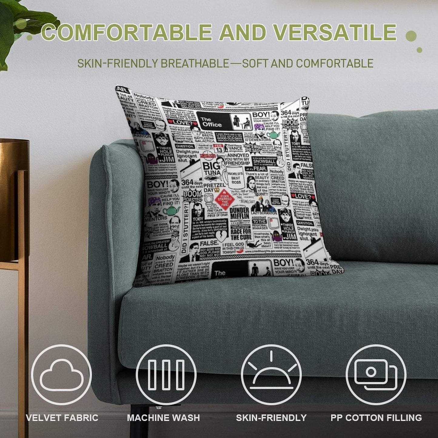 Wise Words From The Office - The Office Quotes (Variant) Soft Style Accent Throw Pillow