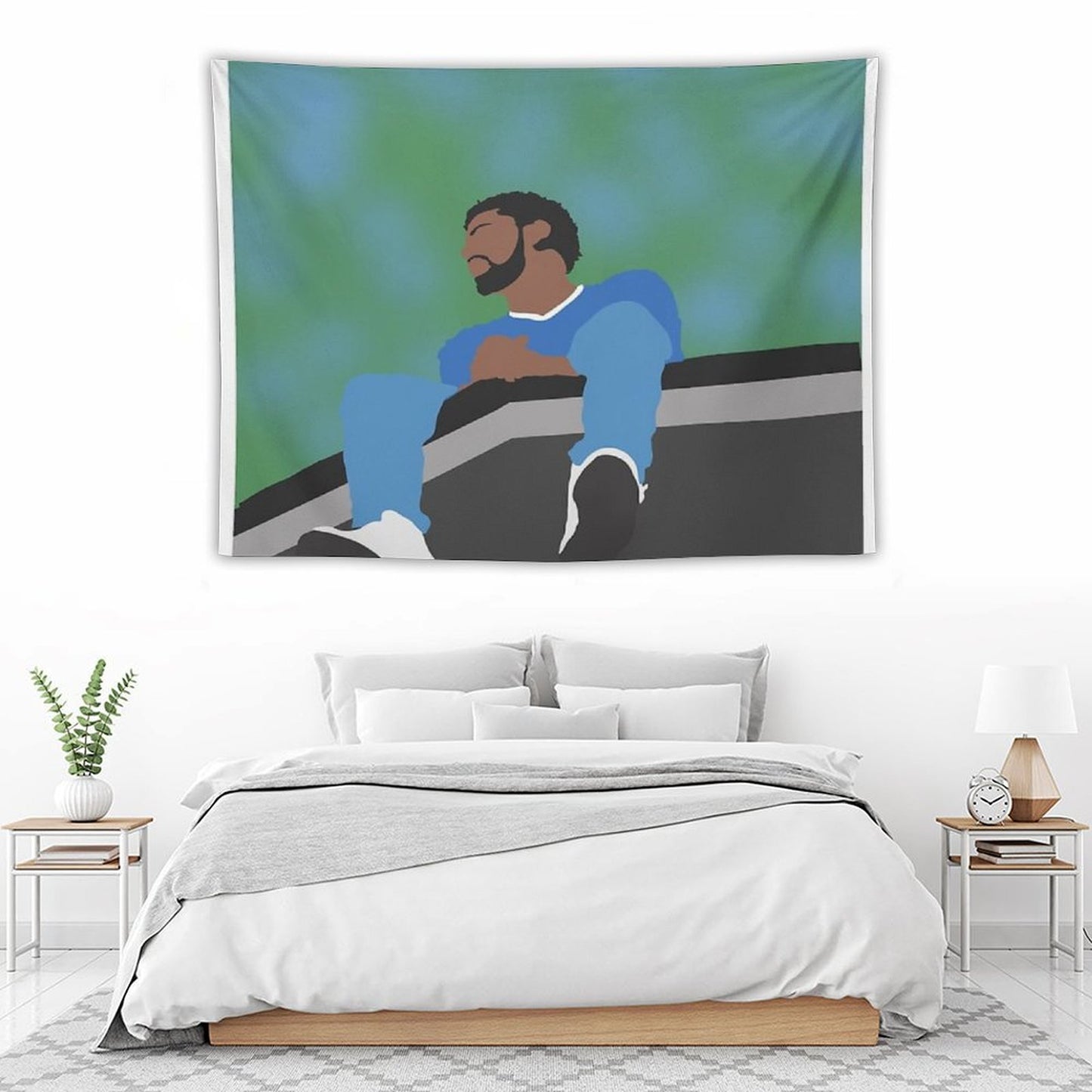 J. Cole Minimalist Album Cover Tapestry