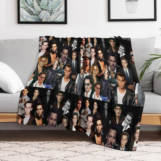 Johnny Depp Sexy Collage Throw Blanket
