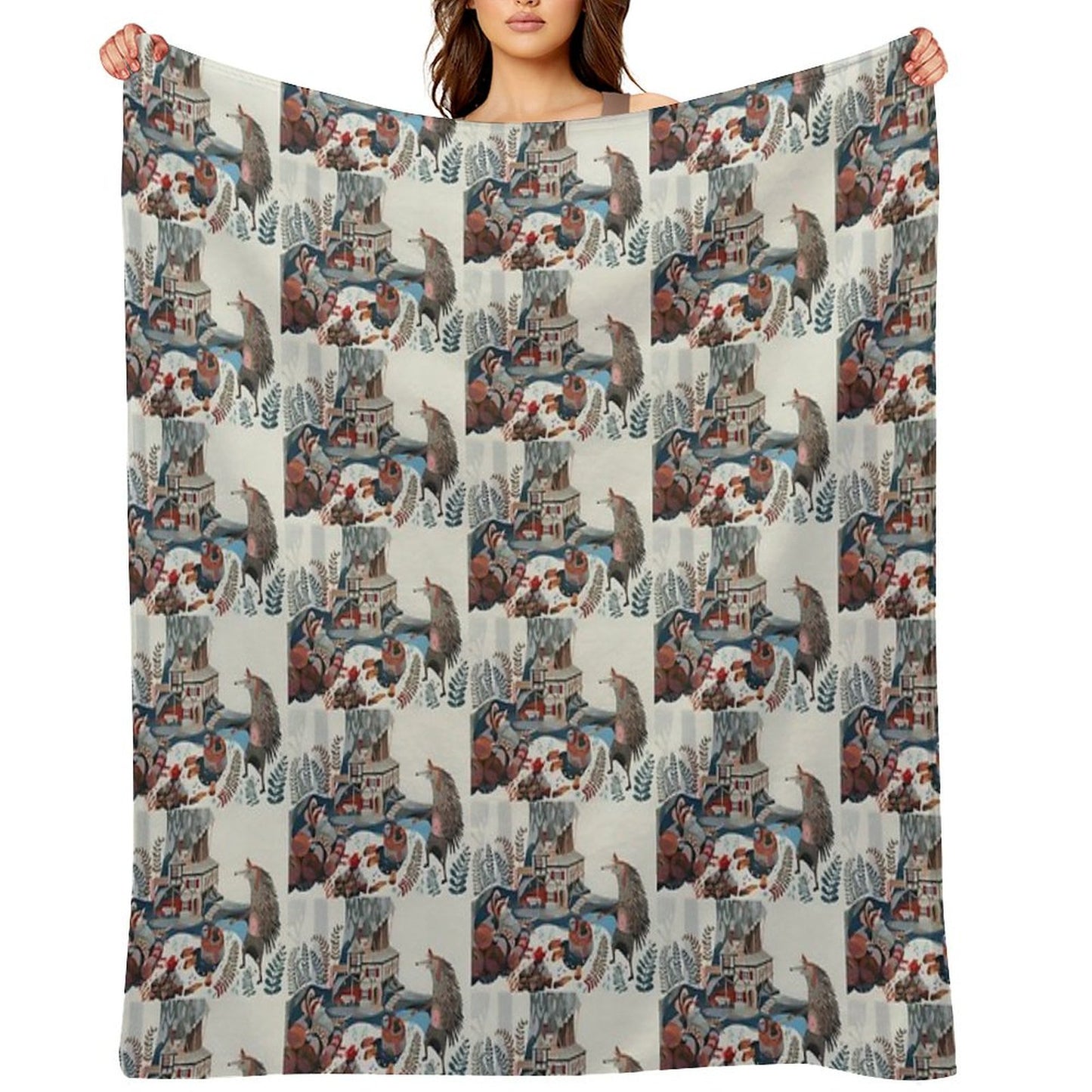 Wood Chopping Friends Throw Blanket