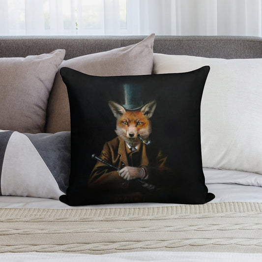 Dapper Victorian Fox Soft High-Density Material Throw Pillow