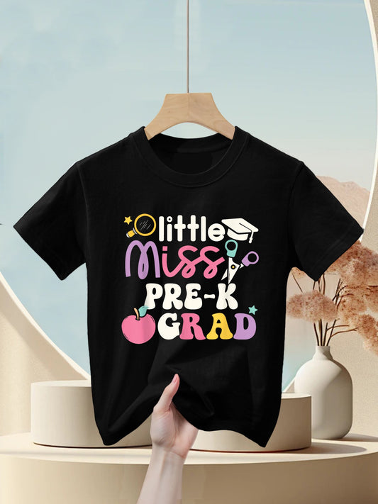 Lil Miss Pre-K Grad Graduation Last Day of School Kids T-Shirt