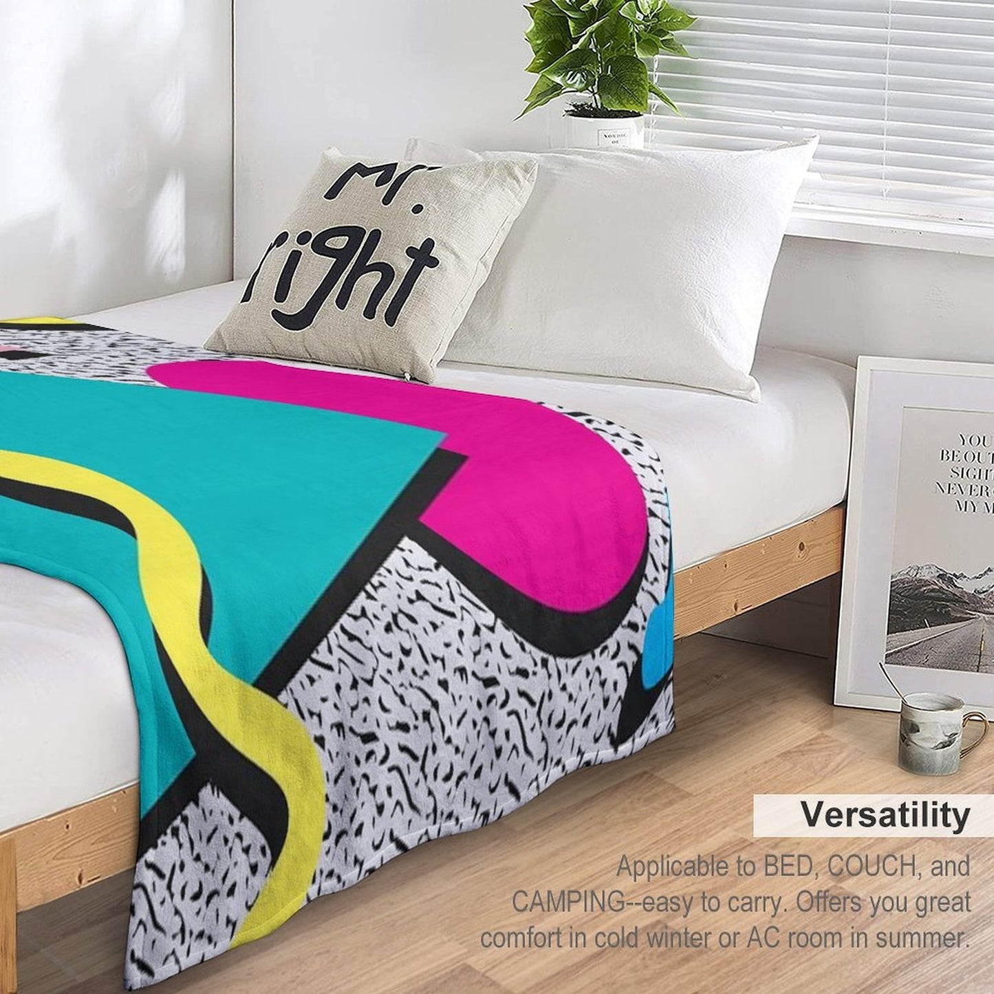 1980s Abstract Pattern Throw Blanket