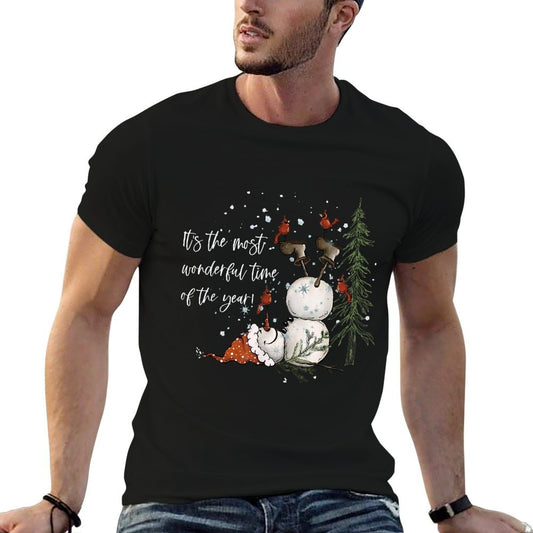 Funny Snowman Snowflake Merry Christmas Xmas Family Holiday Summer-ready Fabric T-Shirt