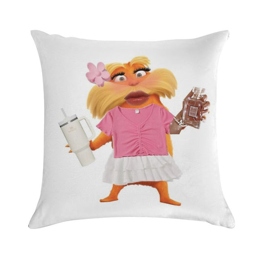 Preppy Lorax Soft Home Decor Throw Pillow