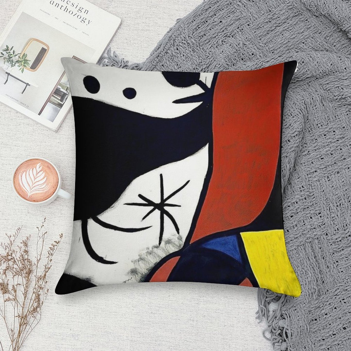 Mirò Art 1 Soft Multiple Sizes Throw Pillow