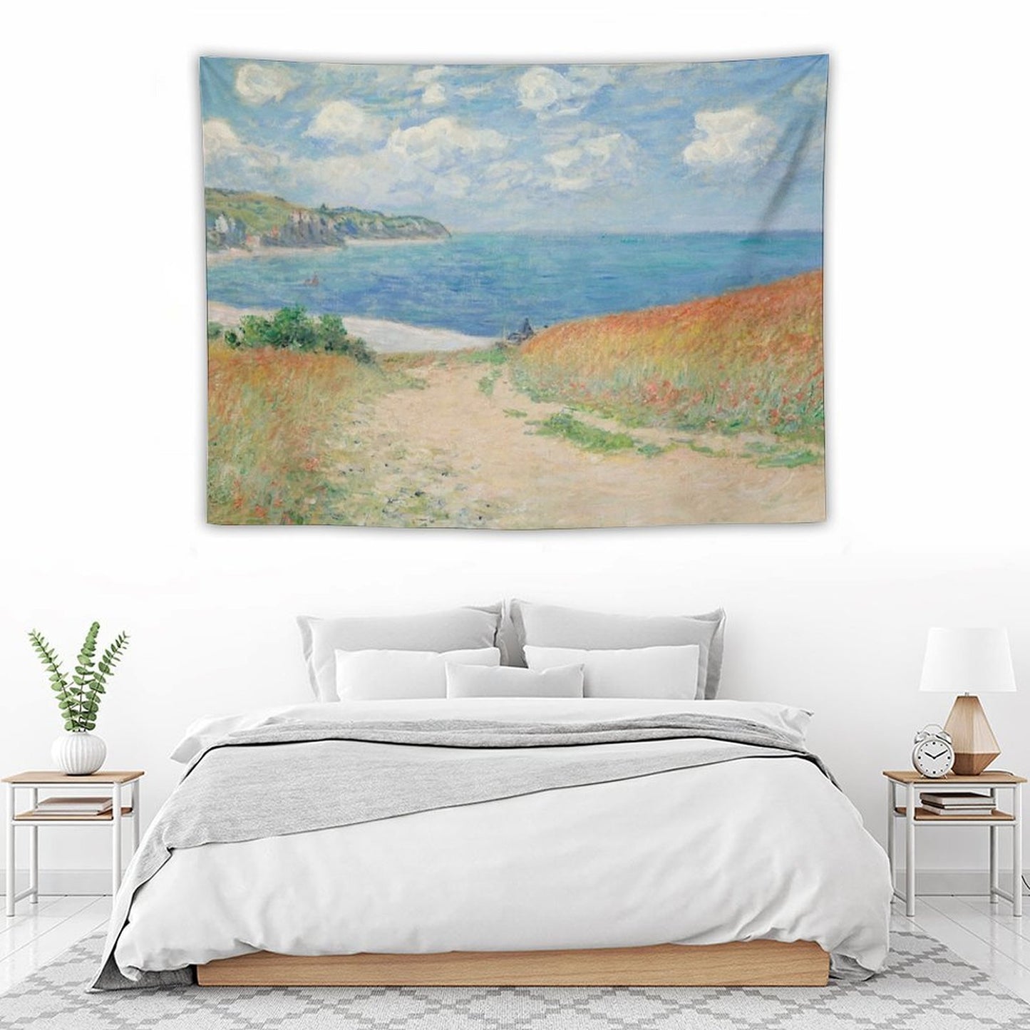 Claude Monet Path Through The Wheat Fields at Pourville 1882 Tapestry