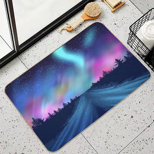 North Aurora Borealis Reflection Bath Mat