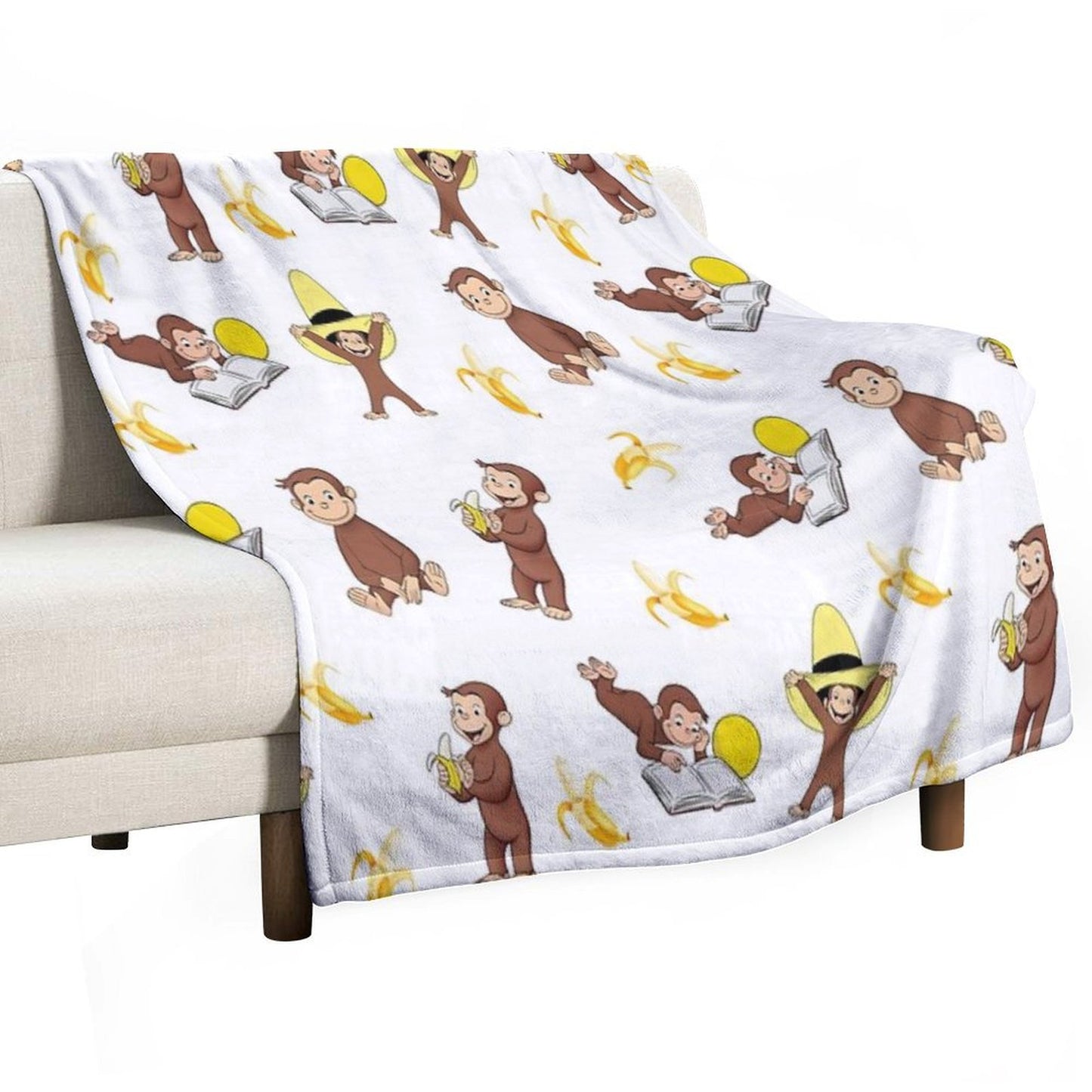 George The Curious Monkey Cartoon for Kids Pack Throw Blanket
