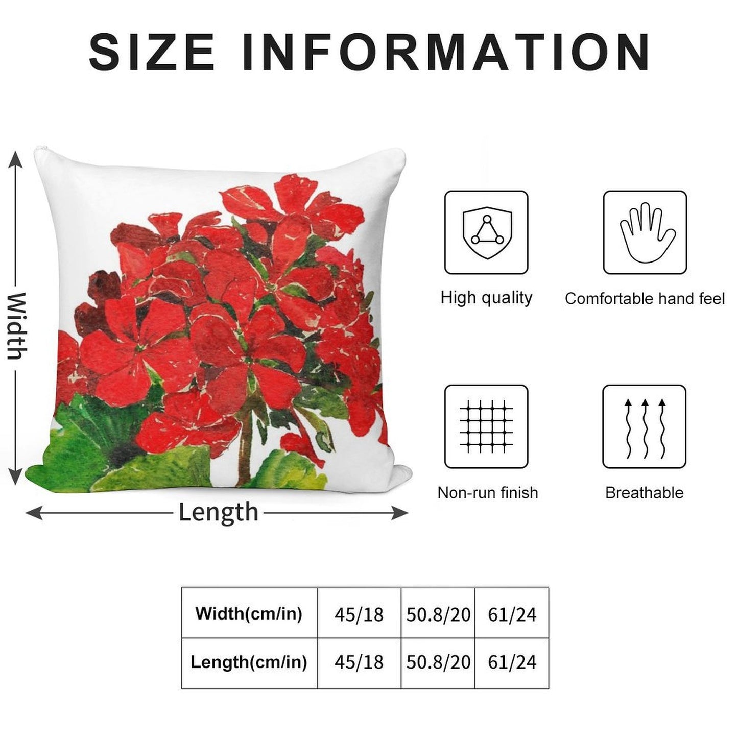 Red Geranium. Summer Geranium. Geranium Blossom. Soft Home Decor Throw Pillow