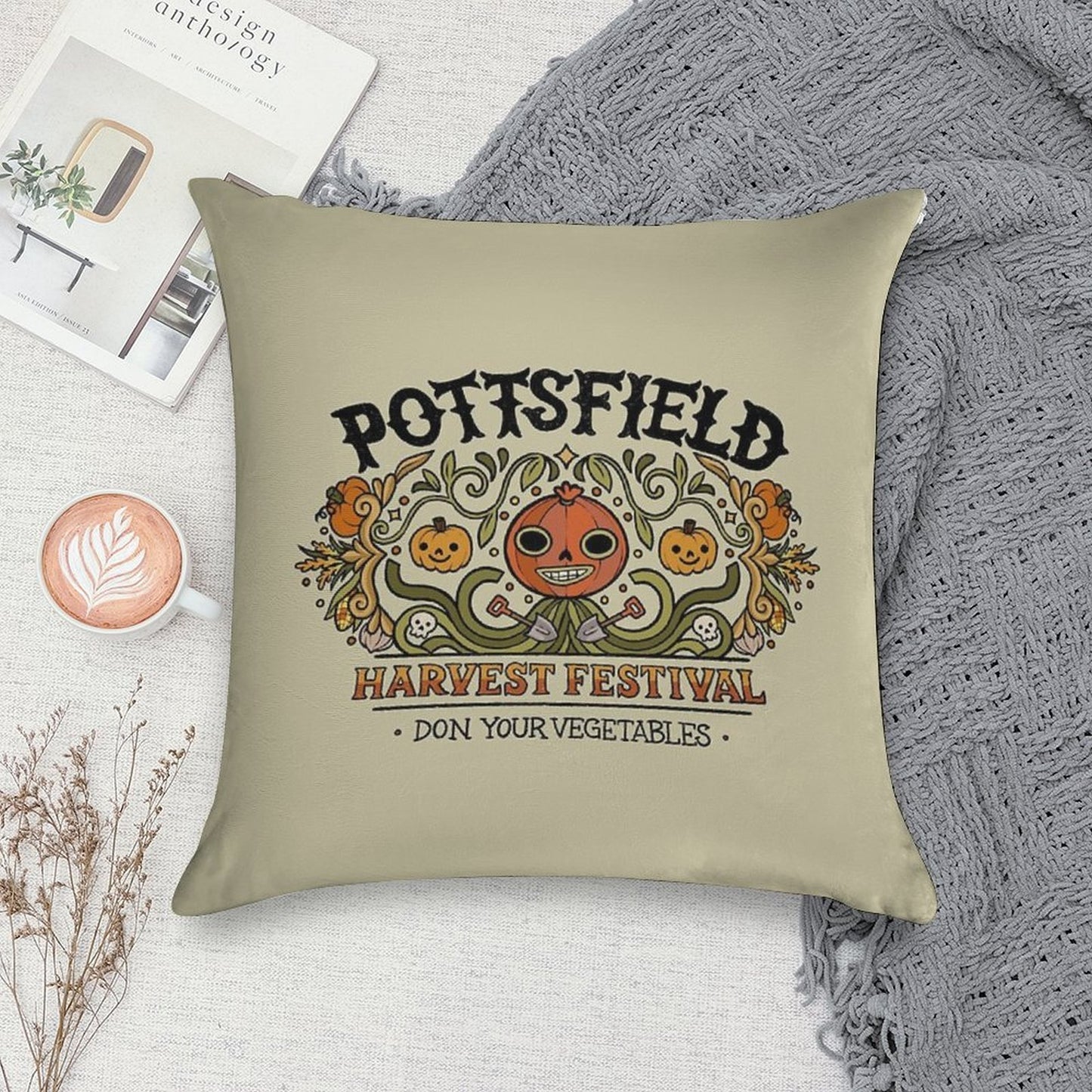 Pottsfield Harvest Festival Soft Ultra-Soft Texture Throw Pillow