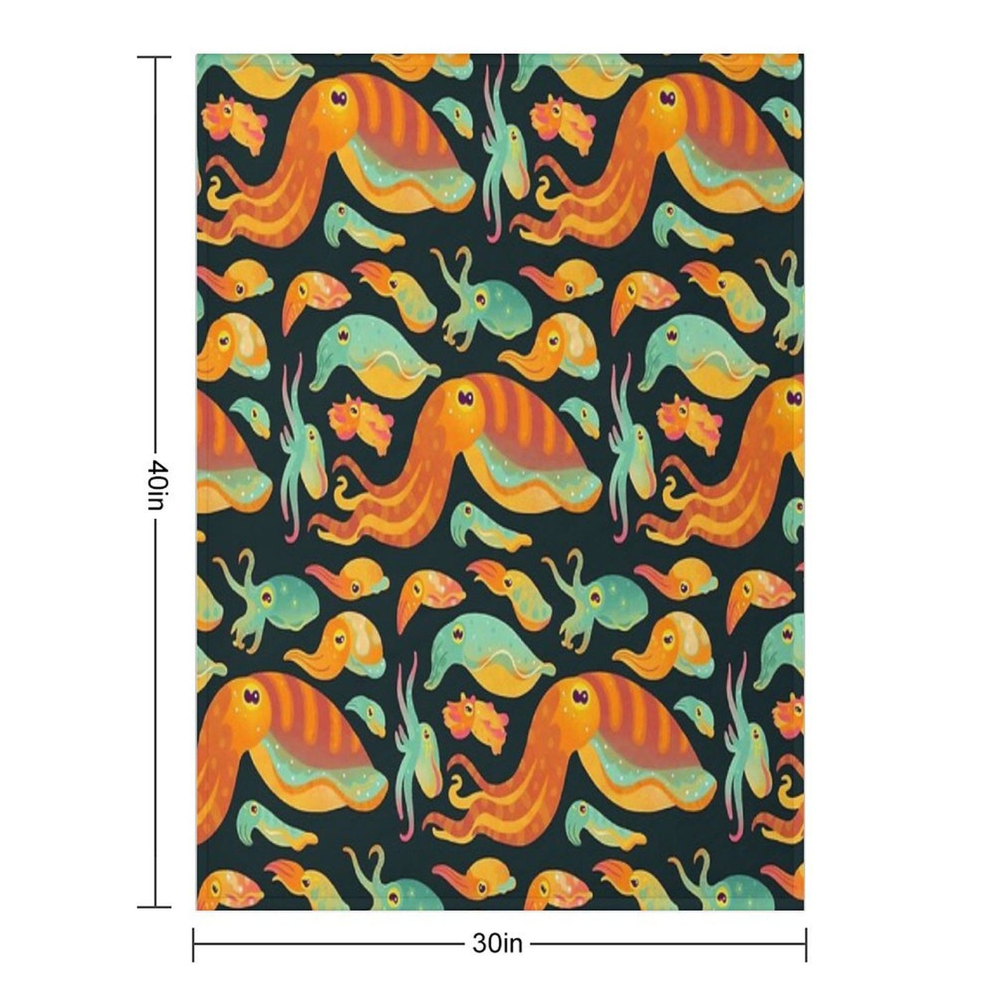 Cuttlefish - Dark Throw Blanket