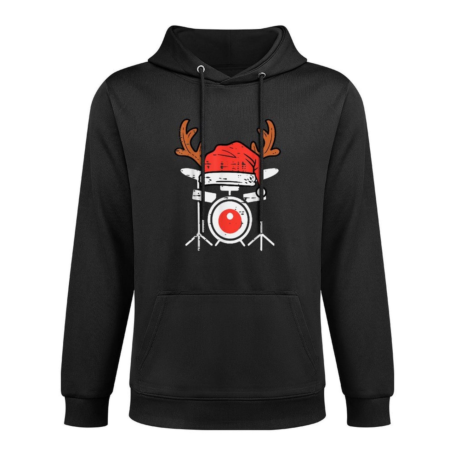 Drums Christmas Music Instrument Band Drummer Rock Xmas Shape Retention Hoodie