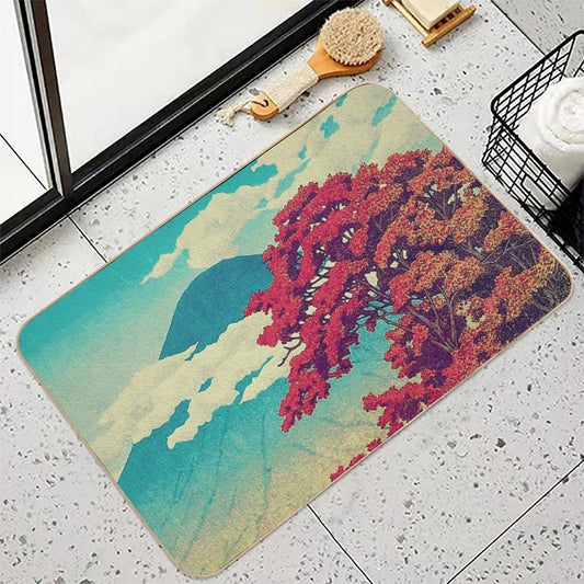 The New Year in Hisseii - Nature Landscape Durable Bath Mat